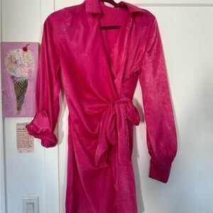 Vibrant Pink Wrap Dress